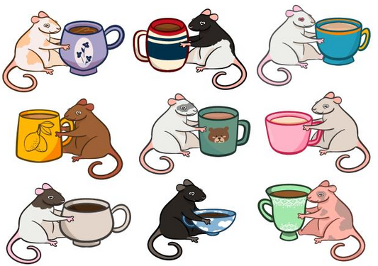 Coffee Rats (8" x 10" Print) by Presh A to Start